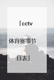 「cctv体育赛事节目表」cctv体育赛事节目表今天目表