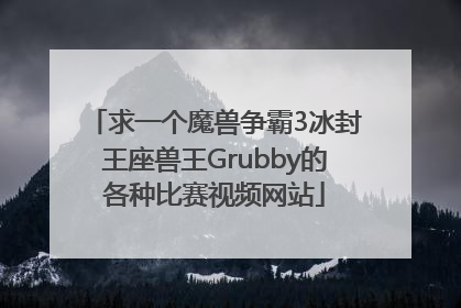 求一个魔兽争霸3冰封王座兽王Grubby的各种比赛视频网站